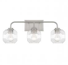 Lighting One US V6-L8-4399-3-SN - Baldwin 3-Light Bathroom Vanity Light in Satin Nickel