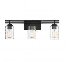 Lighting One US V6-L8-6090-3-BK - Baxter 3-Light Bathroom Vanity Light in Black