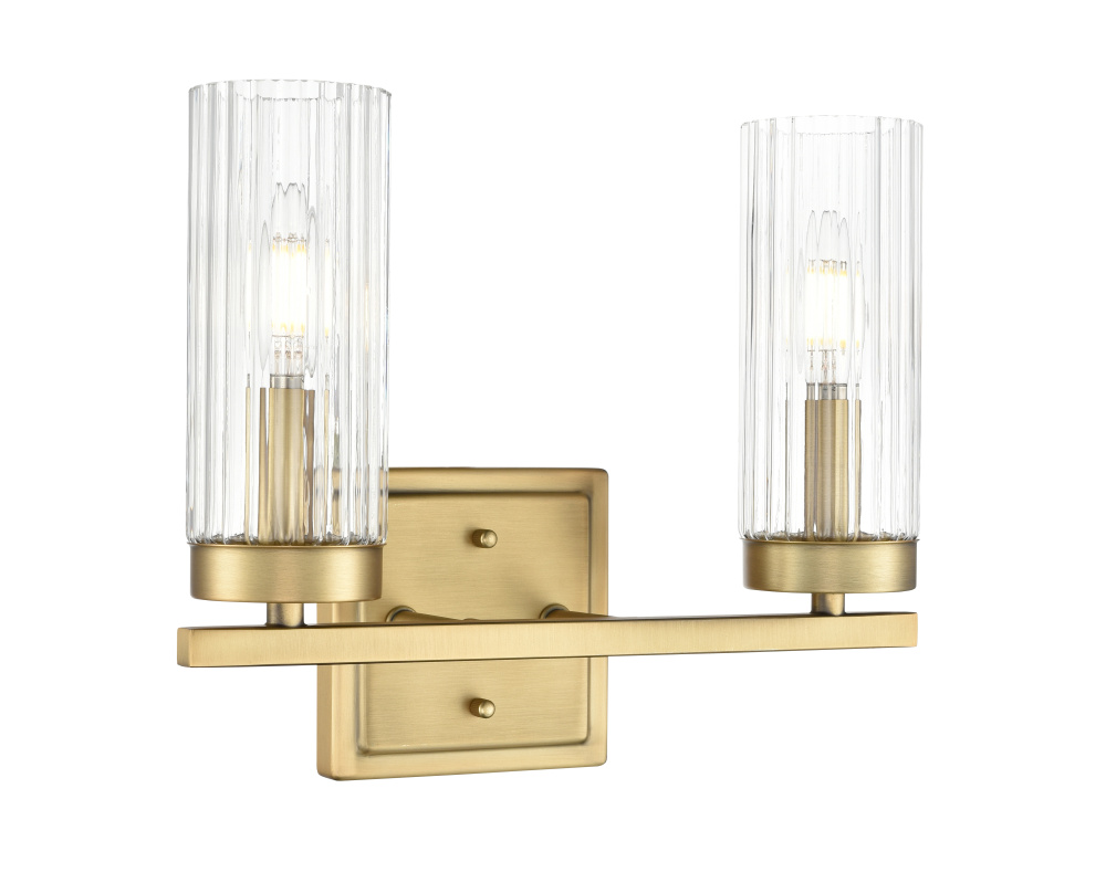 Iversen 12.5" Wide 2-Light Vanity - Vintage Brass