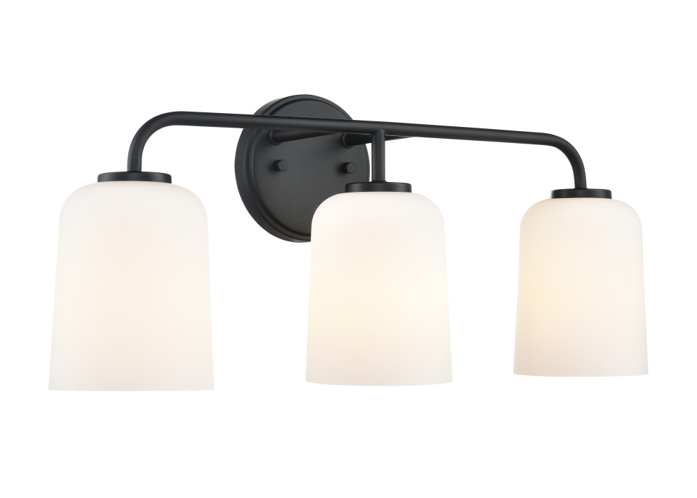 Laphia 22" Wide 3-Light Vanity - Matte Black