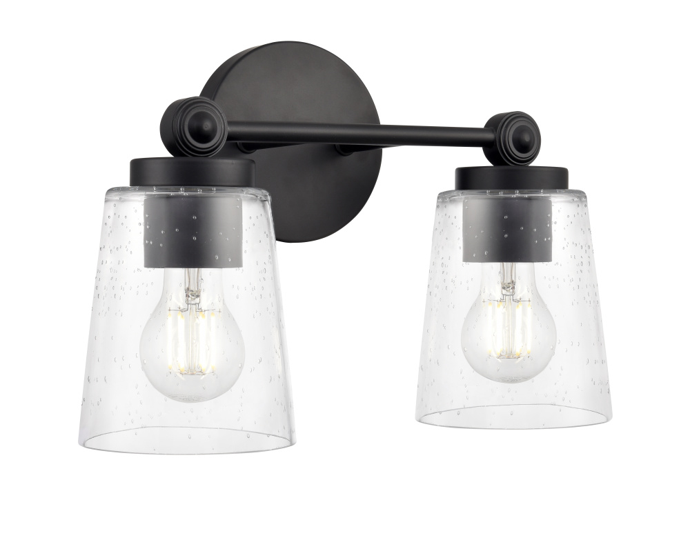 Lauryn 13.5" Wide 2-Light Vanity - Matte Black