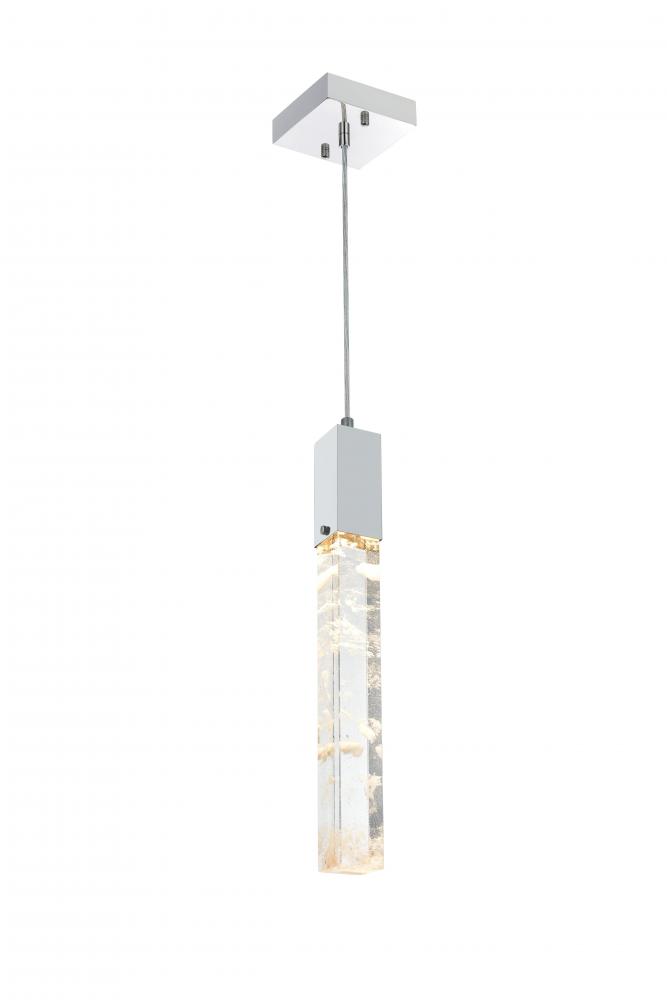 Pendant L5"W5"H24"L1 Chrome