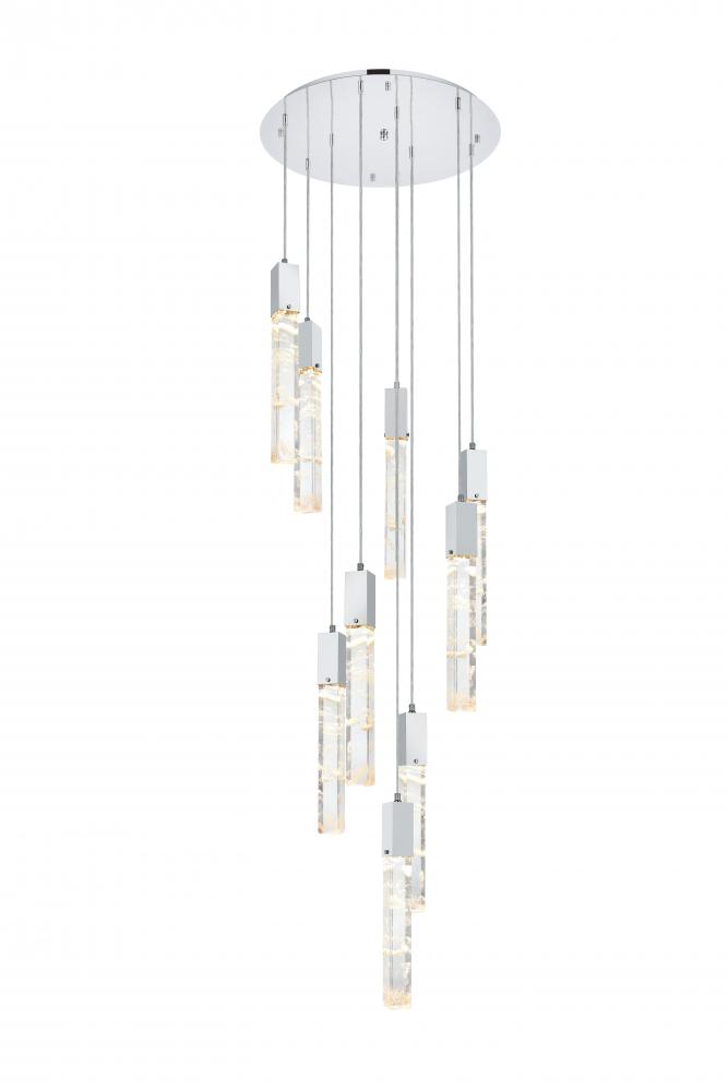 Pendant D24"H24"L9 Chrome