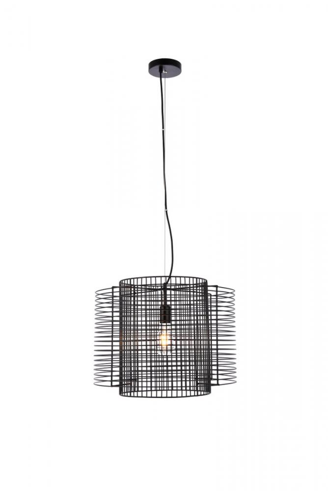 Deleon Pendant Lamp D18.5"H14.6" Black