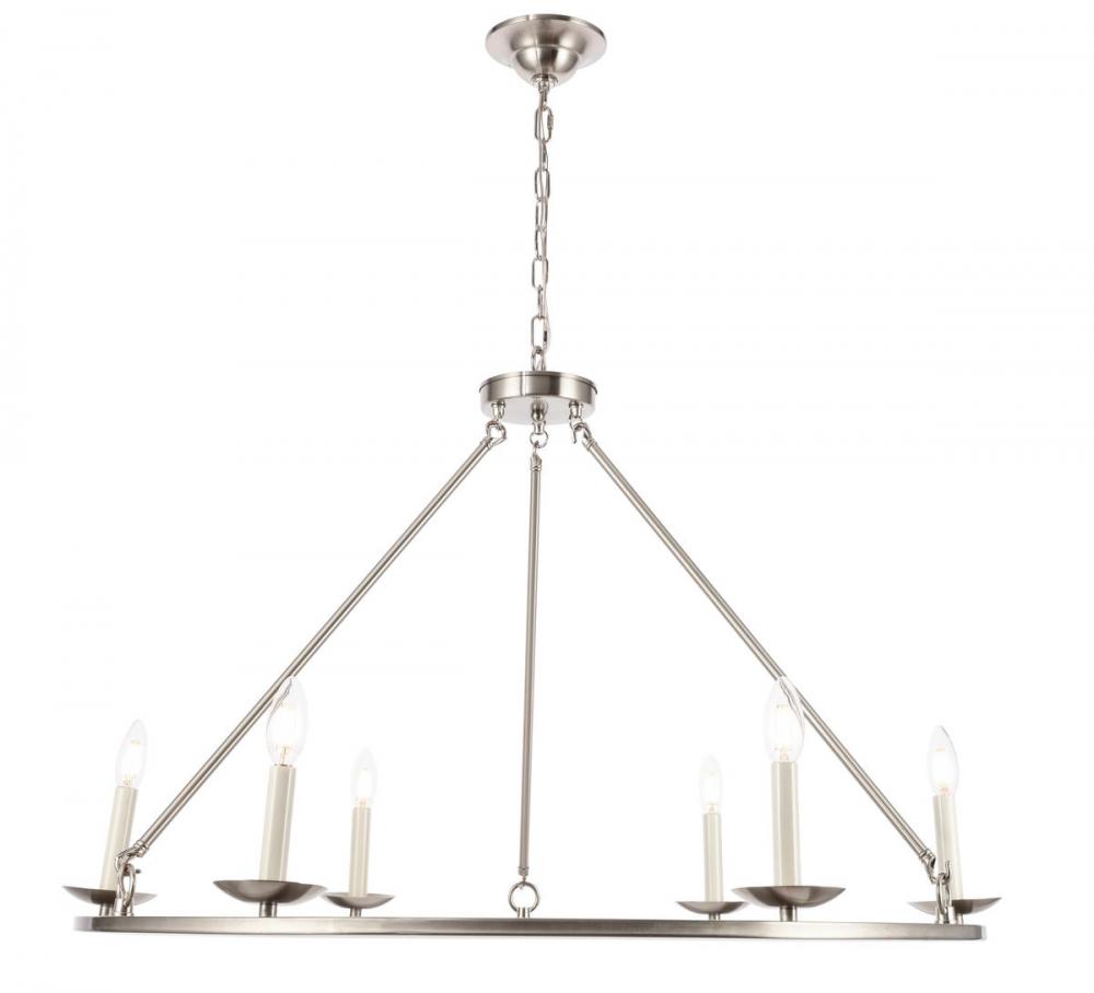 Maine 6 light Burnished Nickel chandelier