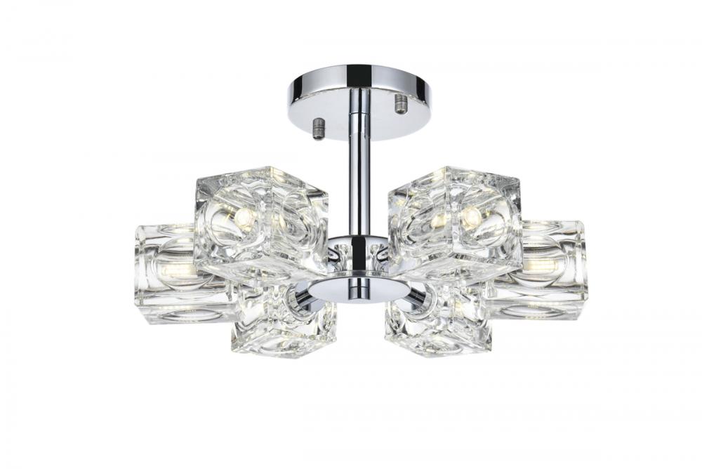 Lyra Flush Mount D14" H7" L6 Chrome