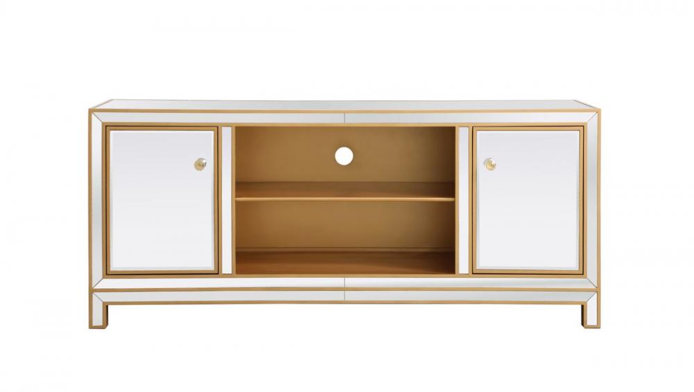 60 in. mirrored TV stand in white