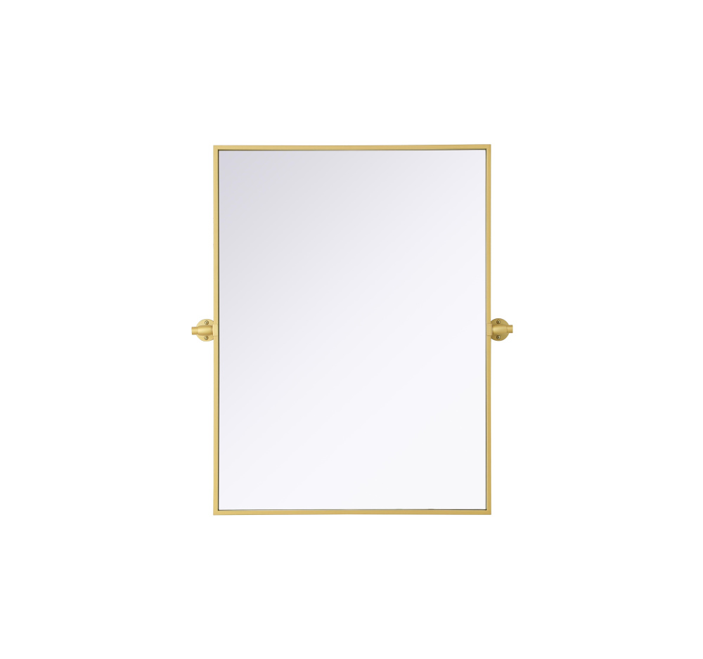 Metal Frame Mirror 24"W x 32"H Brass