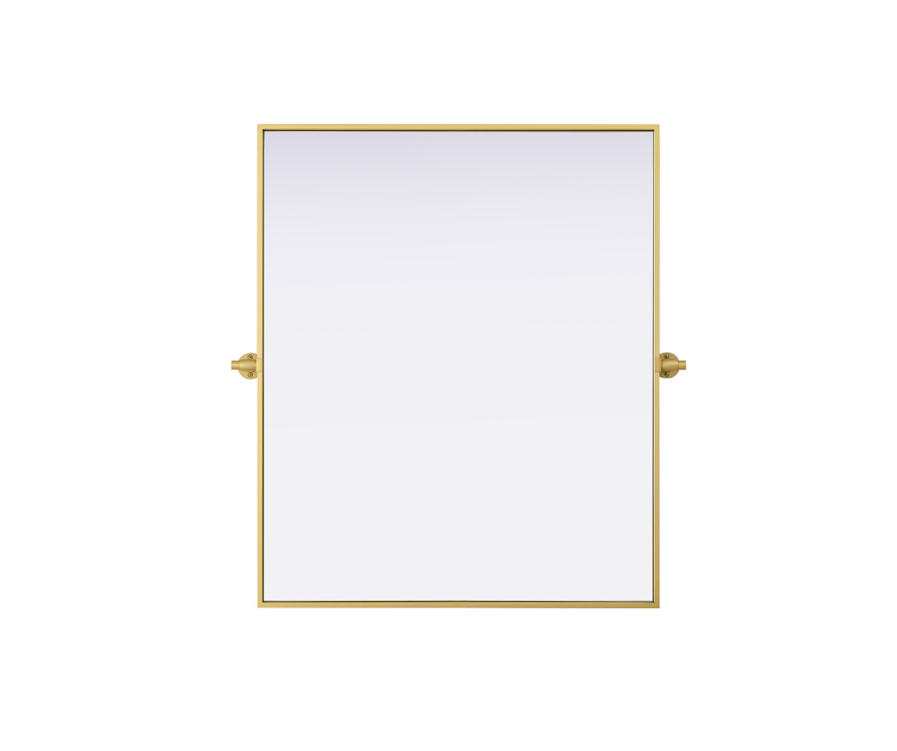 Metal Frame Mirror 30"W x 36"H Brass