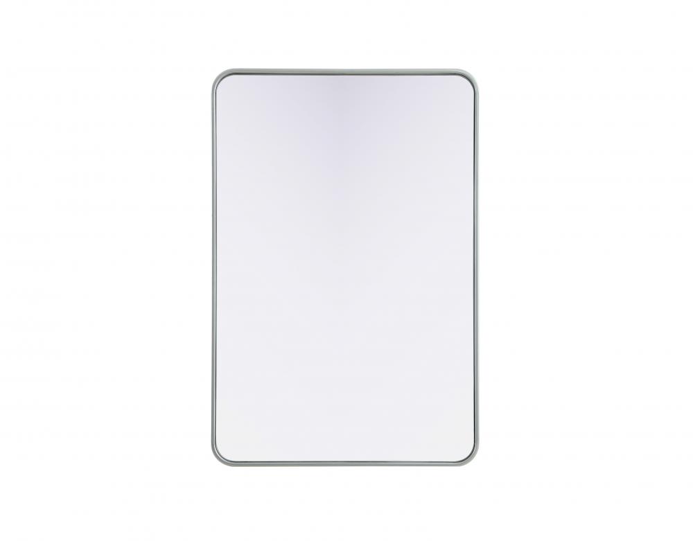 R Corner Mirror 27"x40"x2" Silver