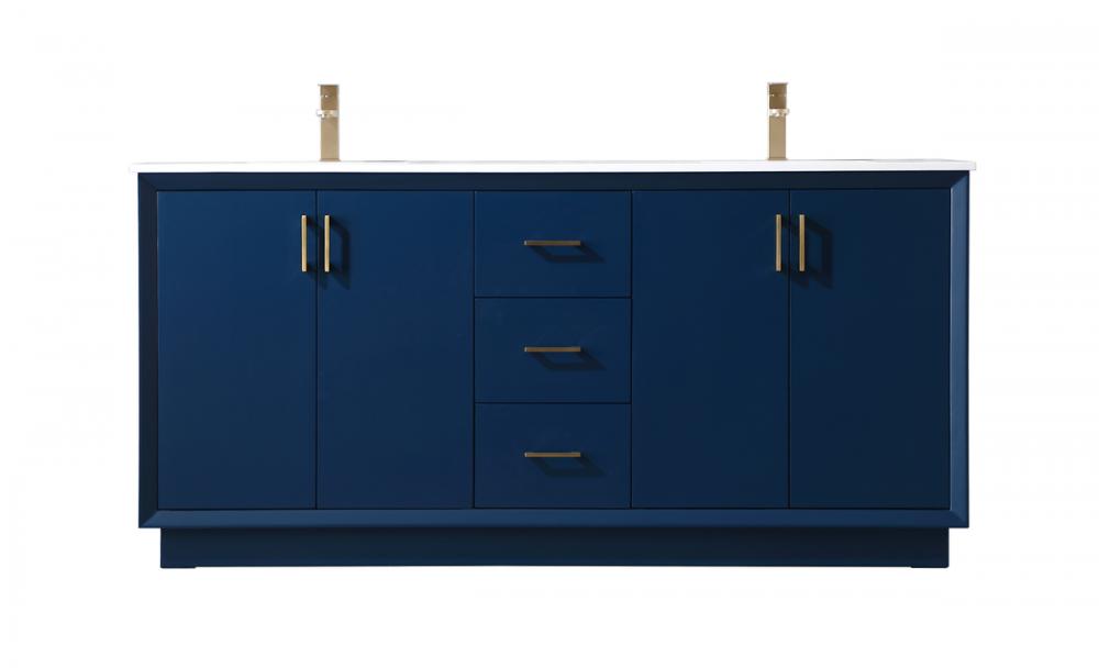 Vanity Cabinet 3Dw 4Dr 72"W x 22"D x 35"H blue