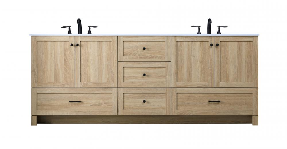 Vanity Cabinet 5Dw 4Dr 84"x19"x34" Mango Wood