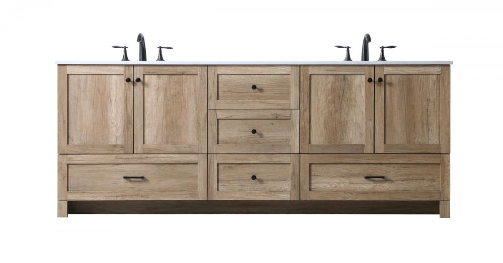 Vanity Cabinet 5Dw 4Dr 84"x19"x34" Natural Oak