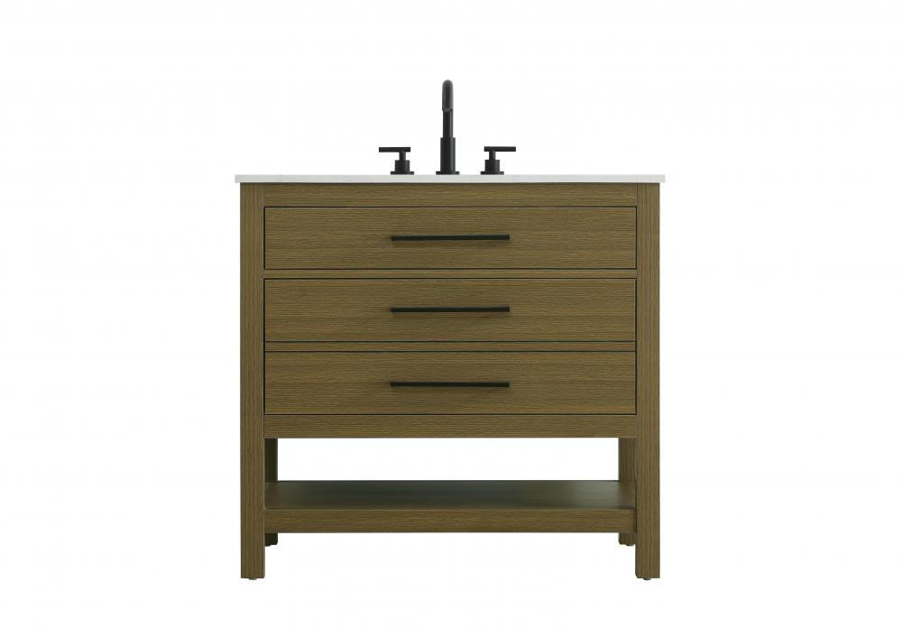 Vanity Cabinet 2DW 36"W x 22"D x 34"H Chestnut Brown