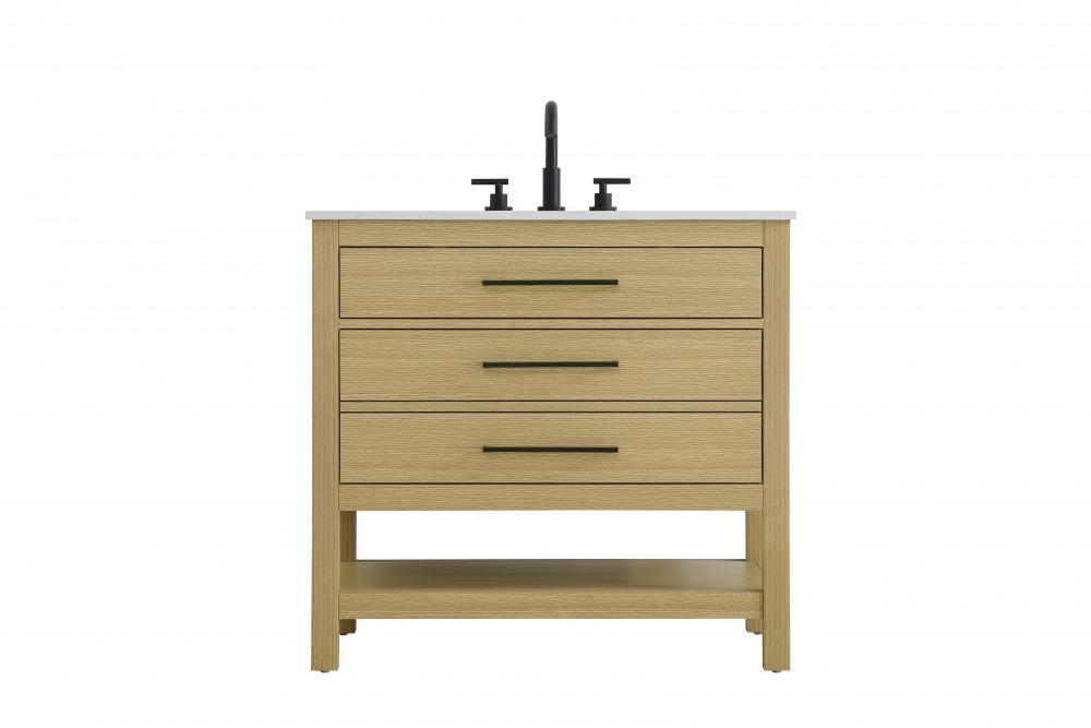 Vanity Cabinet 2DW 36"W x 22"D x 34"H Honey Brown