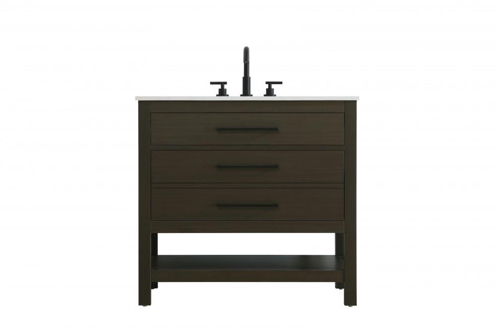 Vanity Cabinet 2DW 36"W x 22"D x 34"H Mocha Brown