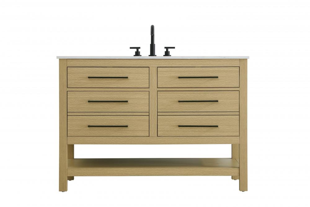 Vanity Cabinet 4DW 48"W x 22"D x 34"H Honey Brown