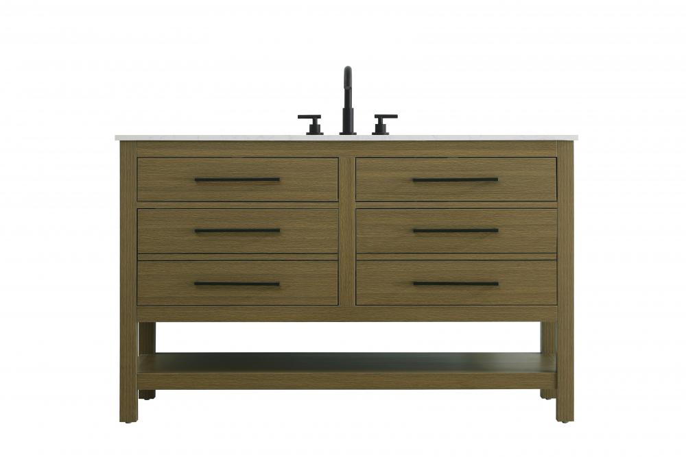 Vanity Cabinet 4DW 54"W x 22"D x 34"H Chestnut Brown