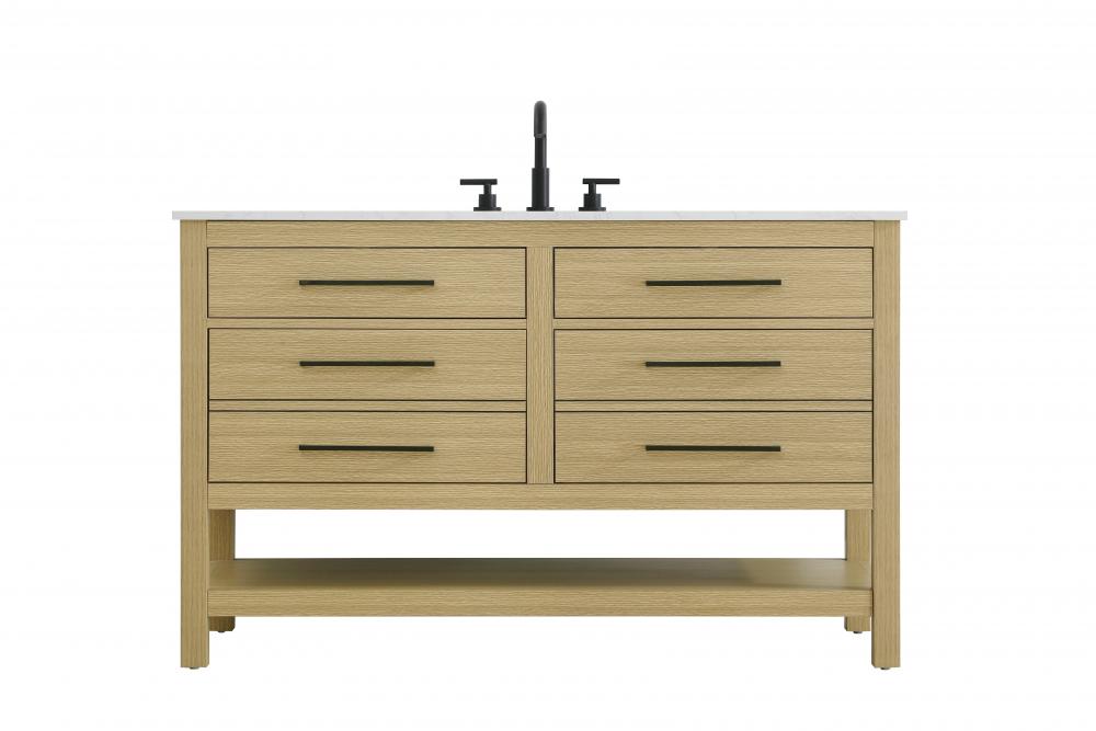 Vanity Cabinet 4DW 54"W x 22"D x 34"H Honey Brown