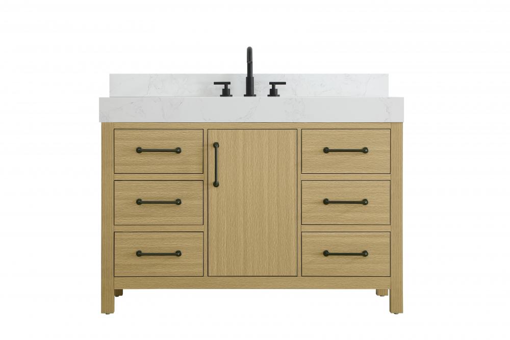 Vanity Cabinet 1DR 6DW 48"W x 22"D x 34"H Honey Brownw/BS