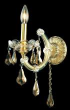 Elegant 2801W1G-GT/RC - Maria Theresa 1 Light Gold Wall Sconce Golden Teak (Smoky) Royal Cut Crystal