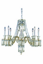 Elegant 8908D32SGT-GT/EC - Majestic 8 light Golden Teak Chandelier Golden Teak (Smoky) Elegant Cut Crystal