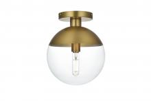 Elegant LD6063SG - Eclipse 10 Inch Flush Mount Clear Shade in Chrome