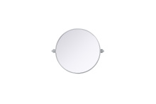 Elegant MR6G24SIL - Metal Frame Round Mirror D24" Silver