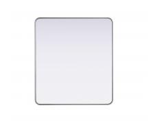 Elegant MR8A3640SIL - Contour Metal Rectangle Mirror 36x40 in Silver