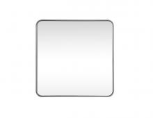 Elegant MR803030S - Soft corner metal square mirror 30x30 inch in Silver