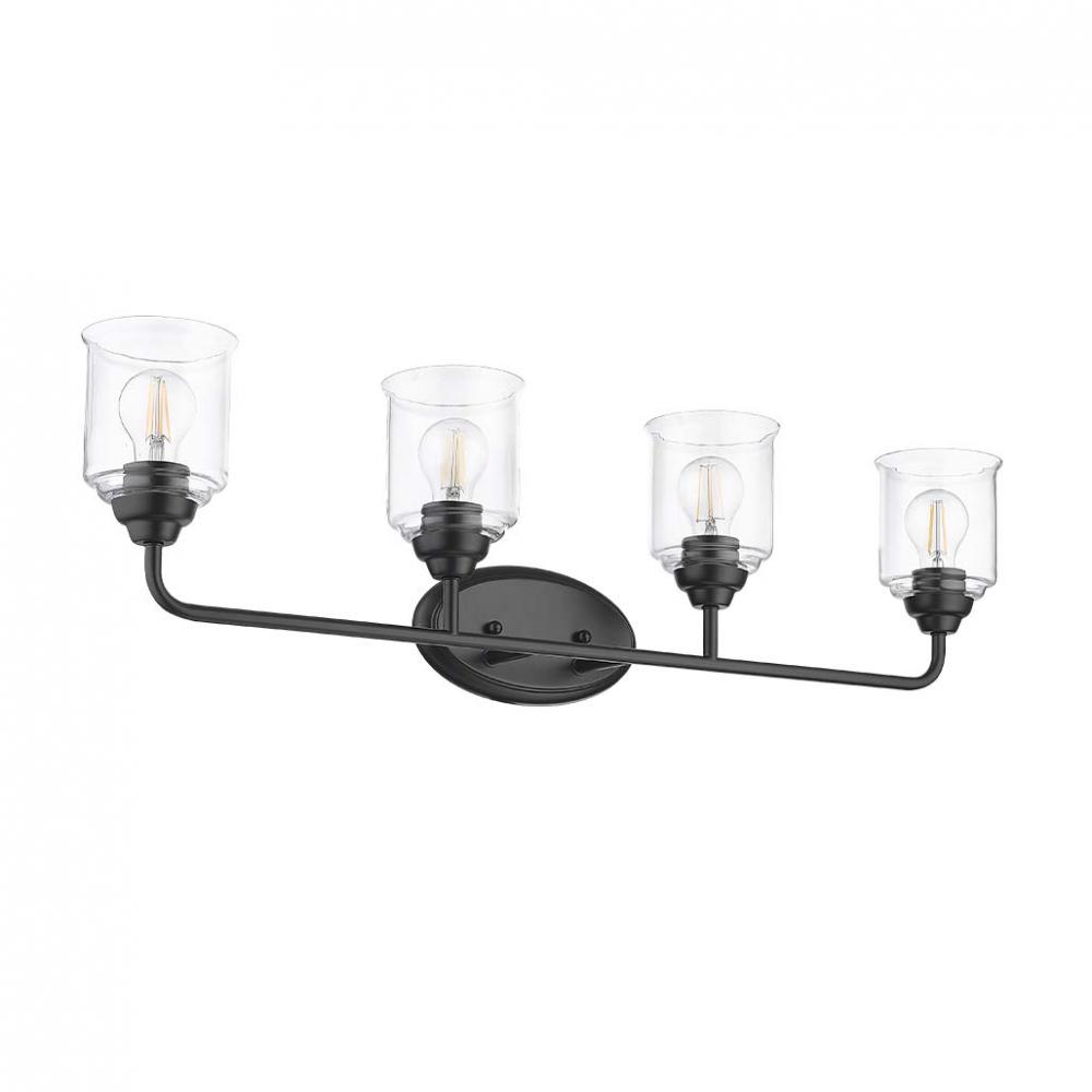 Acheron 4-Light Clear Glass Vanity - MB
